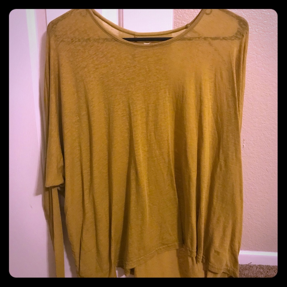 💛NWOT stem mustard yellow long sleeve shirt small